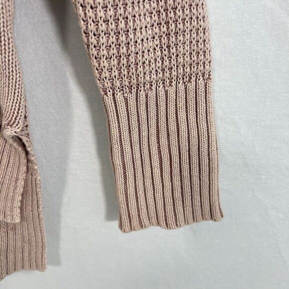 By Together Rib Slouchy V Neck Cable Knit Sweater Women’s Size M/L Pink - Picture 5 of 12